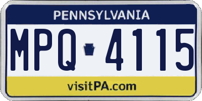 PA license plate MPQ4115