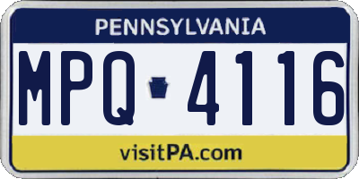 PA license plate MPQ4116