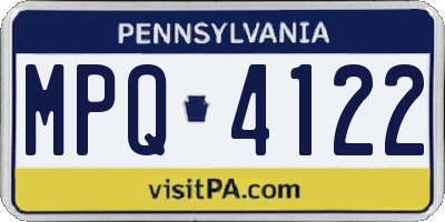PA license plate MPQ4122