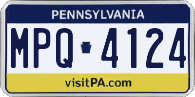 PA license plate MPQ4124