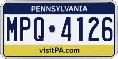 PA license plate MPQ4126
