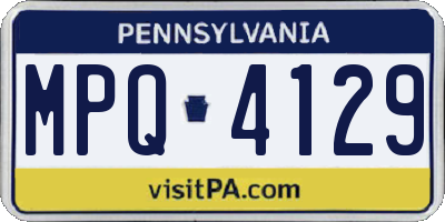 PA license plate MPQ4129