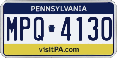 PA license plate MPQ4130