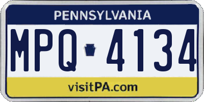 PA license plate MPQ4134