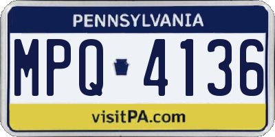 PA license plate MPQ4136