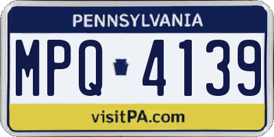 PA license plate MPQ4139