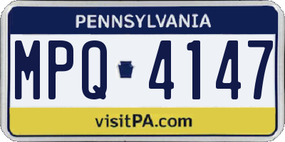 PA license plate MPQ4147