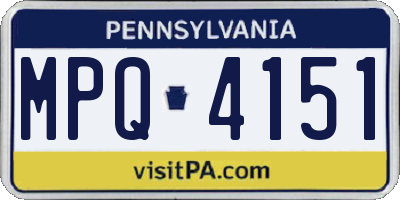 PA license plate MPQ4151