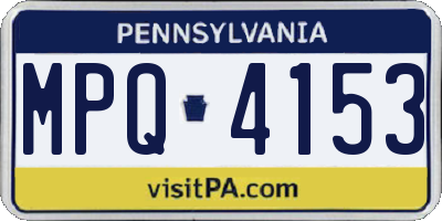 PA license plate MPQ4153