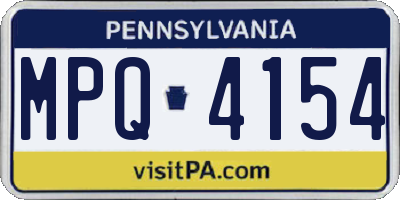 PA license plate MPQ4154