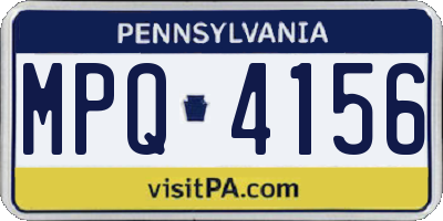 PA license plate MPQ4156