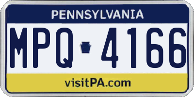 PA license plate MPQ4166