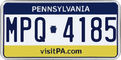 PA license plate MPQ4185