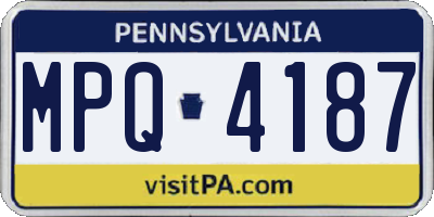 PA license plate MPQ4187