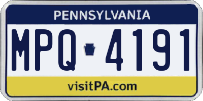 PA license plate MPQ4191