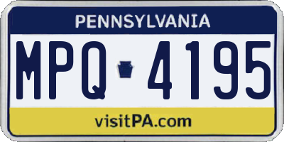 PA license plate MPQ4195