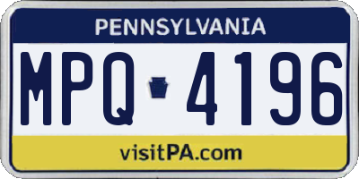 PA license plate MPQ4196
