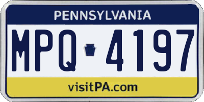 PA license plate MPQ4197