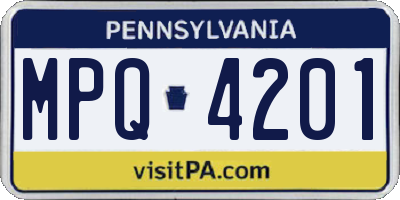 PA license plate MPQ4201