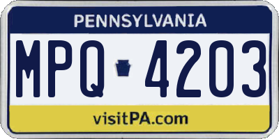 PA license plate MPQ4203