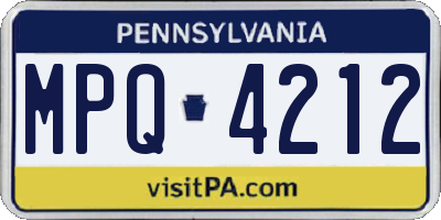 PA license plate MPQ4212