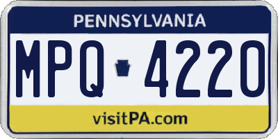 PA license plate MPQ4220