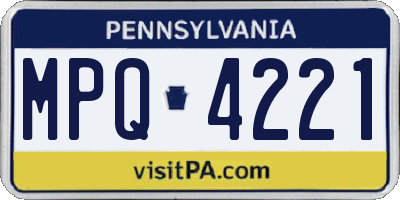 PA license plate MPQ4221