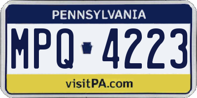 PA license plate MPQ4223