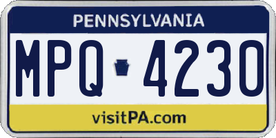 PA license plate MPQ4230