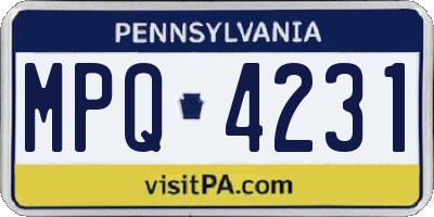 PA license plate MPQ4231