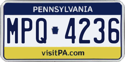 PA license plate MPQ4236