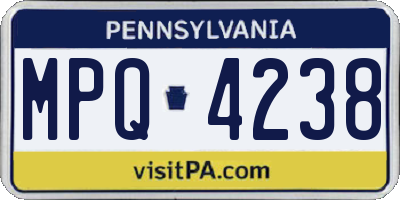 PA license plate MPQ4238