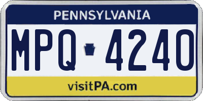 PA license plate MPQ4240