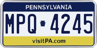 PA license plate MPQ4245