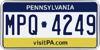 PA license plate MPQ4249