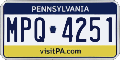 PA license plate MPQ4251