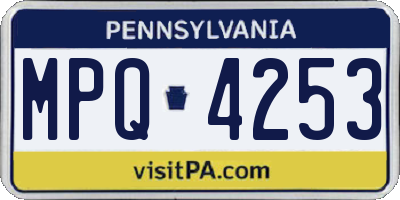 PA license plate MPQ4253