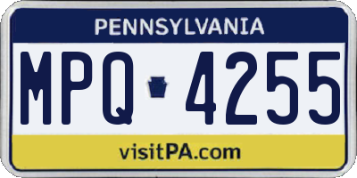 PA license plate MPQ4255