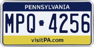 PA license plate MPQ4256