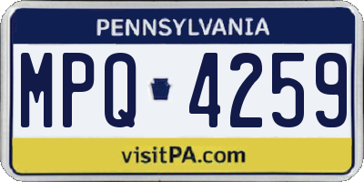 PA license plate MPQ4259