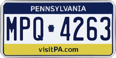 PA license plate MPQ4263