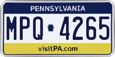 PA license plate MPQ4265