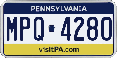PA license plate MPQ4280