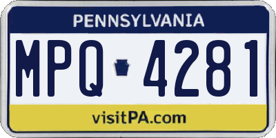 PA license plate MPQ4281