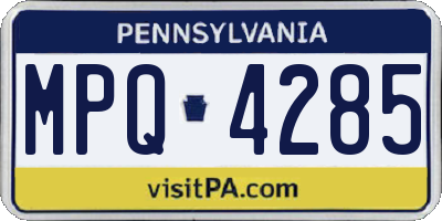 PA license plate MPQ4285