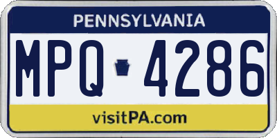 PA license plate MPQ4286