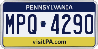 PA license plate MPQ4290