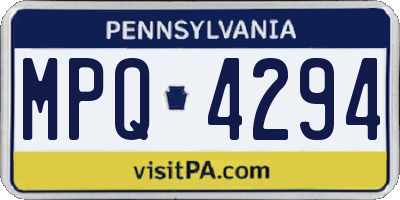 PA license plate MPQ4294