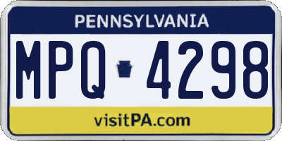 PA license plate MPQ4298