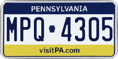 PA license plate MPQ4305